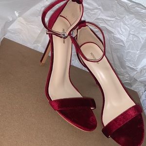 Dark Red Heeled Sandals